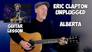 Eric Clapton Unplugged  Alberta Guitar Lesson  Acoustic Blues Guitar [upl. by Libby]