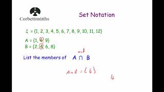 Set Notation  Corbettmaths [upl. by Hamimej]