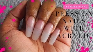 HOW TO PRESS ON NAILS WITH ACRYLIC [upl. by Nollahs]