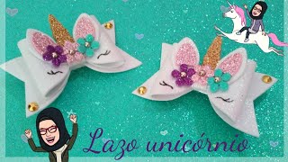 🦄🎀UNICÓRNIO quotlazo o moño unicórnioquot en goma eva o foamy 🦄🎀quotfoam hair bowquot unicorn [upl. by Lefty]