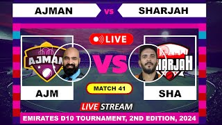 Ajman vs Sharjah T10 Live Cricket  Emirates D10 Tournament English Commentary [upl. by Zeb]