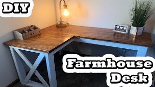 DIY  LShaped Farmhouse Desk [upl. by Oech]