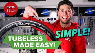 Tubeless Made Easy  How To Set Up Tubeless Road Tyres [upl. by Leahcin153]