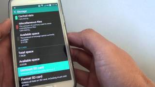 Samsung Galaxy S5 How to Unmount SD Card For Safe Removal [upl. by Eissat]