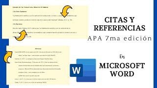 CITAS Y REFERENCIAS con normas APA 7ma edición en MICROSOFT WORD [upl. by Kristyn229]