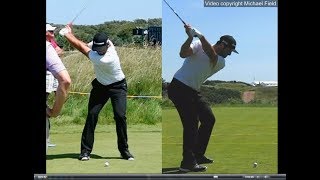 Jon Rahm golf swing  Long Iron faceon amp downtheline July 2017 [upl. by Clerc]