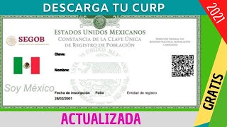 Como DESCARGAR E IMPRIMIR La Curp en linea GRATIS ✅ACTUALIZADA [upl. by Sudhir]