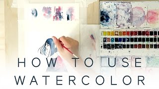 HOW TO USE WATERCOLOR  Introduction Tutorial [upl. by Saimerej542]