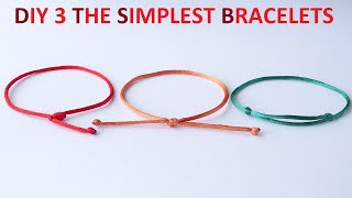 DIY 3 The SIMPLEST Single Strand Friendship Bracelets You Can Make [upl. by Kissel]