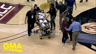 College basketball player collapses on court l GMA [upl. by Pascale]