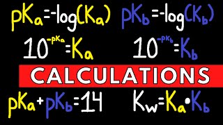 pKa pKb Ka and Kb Calculations Acids and Bases Chemistry Practice Problems [upl. by Iel518]