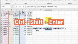 Index Match with Multiple Criteria [upl. by Ilka]