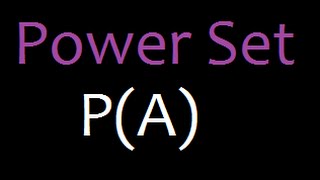 Power set  Set theory [upl. by Eckmann]