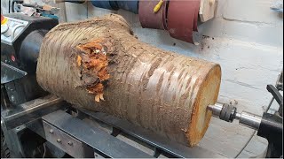 Woodturning  A Cherry Log [upl. by Grannie]