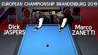 3Cushion European Championship Brandenburg 2019  Dick Jaspers vs Marco Zanetti [upl. by Neleh]