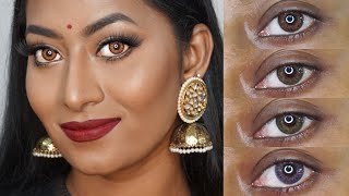 Best Color CONTACT LENS Shades for DUSKYBROWNDEEP Indian Skintones 👁 [upl. by Dorweiler787]