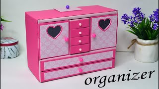 How to make a cute cardboard organizer and matchboxes  The best of waste [upl. by Artinahs]