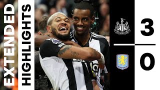 Newcastle United 3 Aston Villa 0  EXTENDED Premier League Highlights [upl. by Ennayhc]