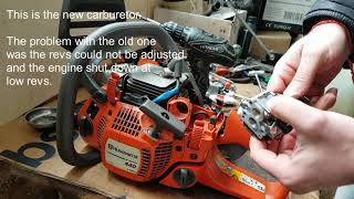 Husqvarna 440 chainsaw  carburetor replacement [upl. by Sybila]