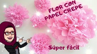 DIY🌸Como hacer FLORES de papel crepe o china SENCILLA Y FÁCIL 🌸2 modelos [upl. by Nicholle875]