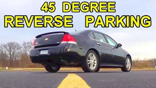 45 Degree Reverse Bay Parking  How To Back Into A Parking Spot The Easy Way With Reference Points [upl. by Zweig961]