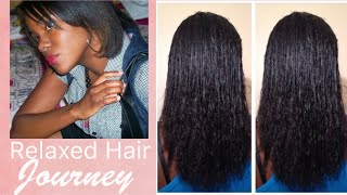 MY RELAXED HAIR JOURNEY with pictures  Hair Growth Journey [upl. by Atilef]