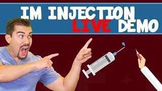 Live IM Injection Demo for Nursing Students [upl. by Aivil]