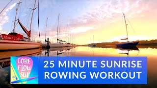 Indoor Rowing Workout Scenery 25 Minutes Spectacular Sunrise Front POV of The River Hamble [upl. by Siuqram202]