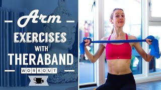 Arms Exercises With Theraband  Lazy Dancer Tips [upl. by Nimajaneb]