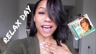 Relaxer Day Hair Vlog [upl. by Eelsew]