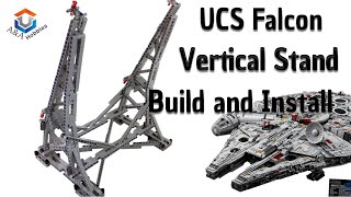 UCS Millennium Falcon Vertical Stand Build and Install Tutorial Efferman Vertical Stand MOC [upl. by Osgood148]