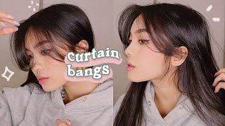 HOW TO STYLE CURTAIN BANGS  LAYERS 💫 HAIR TUTORIAL [upl. by Montagna497]