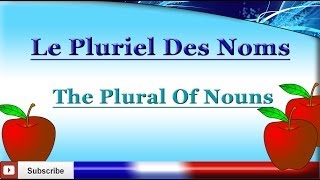 Learn French  Plural Of Nouns  How To Make A Noun Plural In French  Le pluriel des noms [upl. by Supen218]