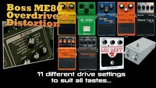 Boss ME80 Overdrive and Distortion Demos PMTVUK [upl. by Asinet]