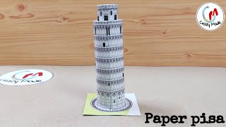 How to make simple amp easy paper leaning tower of Pisa  DIY paper crafts [upl. by Riem]