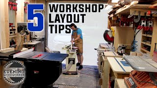 Workshop Design  5 Keys to a Small Shop Layout  Evening Woodworker [upl. by Allemaj]