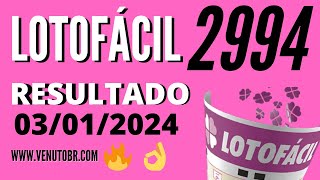 🍀 Resultado Lotofácil 2994 [upl. by Rein]