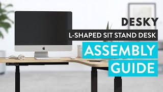 Desky L Shaped Sit Stand Desk Assembly Guide [upl. by Selym]