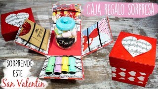 Cartonaje caja regalo sorpresa DIY San Valentín [upl. by Luna]