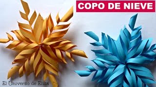 Adorno de Navidad Copo de Nieve de Papel How to Make Paper Snowflakes [upl. by Anafetse]