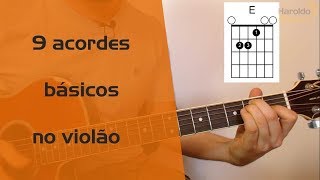 9 ACORDES FÁCEIS PARA INICIANTES NO VIOLÃO auladeviolão [upl. by Filemon338]