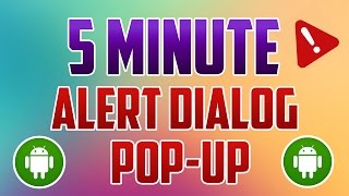 Android Studio  How to Add An Alert Dialog Box  PopUp Notification [upl. by Jedthus]