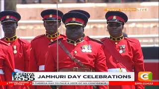 17 Kenya Rifles battalion trooping their colours at 55th Jamhuri Celebrations [upl. by Ravaj]