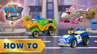 PAW Patrol Movie Deluxe Vehicles 🐶 How To Play [upl. by Arykahs]