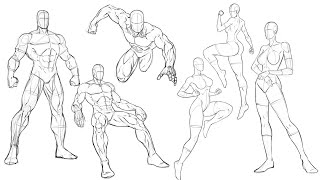 Drawing More Superhero Poses for Comics [upl. by Sahcnip]