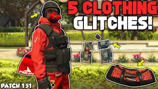 GTA 5 ONLINE TOP 5 CLOTHING GLITCHES AFTER PATCH 152 Colored Duffel BagsCamo PouchesInvis Feet [upl. by Tarra]