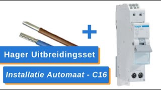 De Hager Installatieautomaat uitbreidingsset C16 MLS516  VKS12SJ  123Groepenkastnl [upl. by Olyhs]