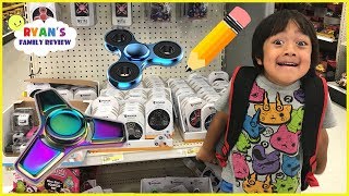 Back to School Shopping and Fidget Spinner Toy Hunt with Ryans Family Review [upl. by Ekyt]