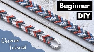 EASY Chevron Tutorial with TEAR DROP LOOP  Friendship Bracelets Beginner DIY [upl. by Nnylrahc915]