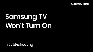 What to do when your TV wont turn on  Samsung US [upl. by Fiedler]